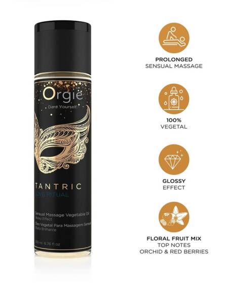 ACEITE DE MASAJE CON EFECTO BRILLANTE TANTRIC LOVE RITUAL 200ML ORGIE