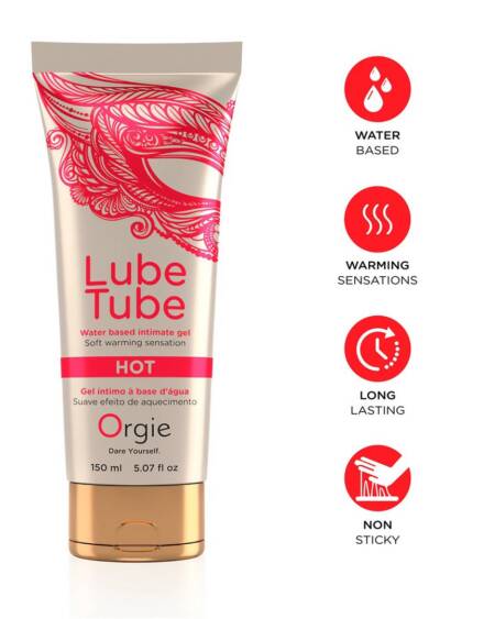 LUBRICANTE A BASE DE AGUA CON EFECTO CALOR LUBE TUBE 150ML ORGIE