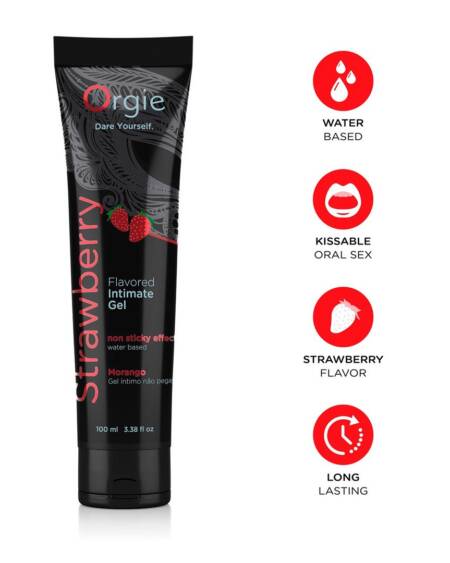 LUBRICANTE A BASE DE AGUA CON SABOR A FRESA 100ML ORGIE