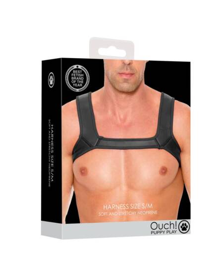ARNÊS EM NEOPRENE S/M PRETO OUCH!