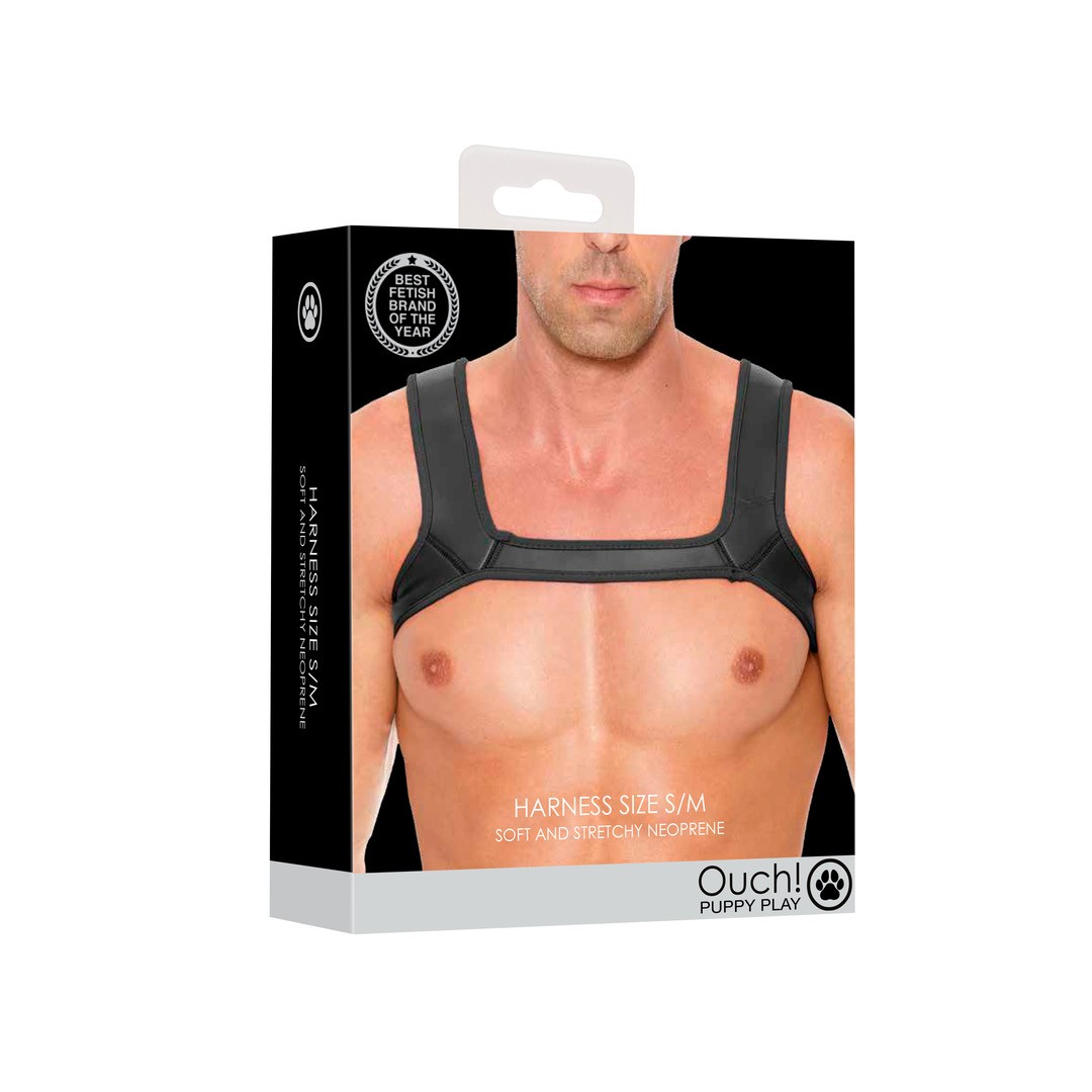 ARNÊS EM NEOPRENE S/M PRETO OUCH!