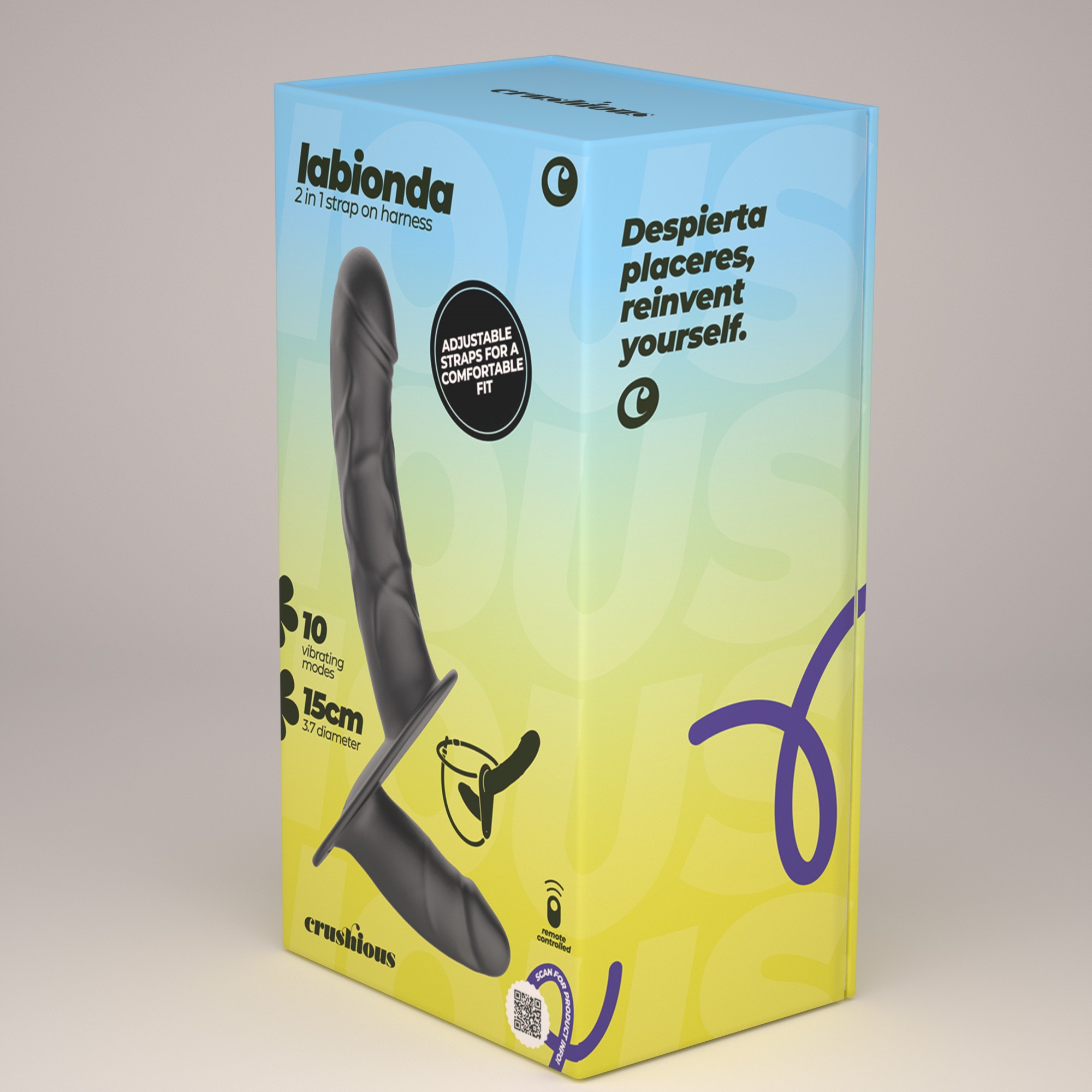 LABIONDA STRAP ON DUPLO COM COMANDO CRUSHIOUS