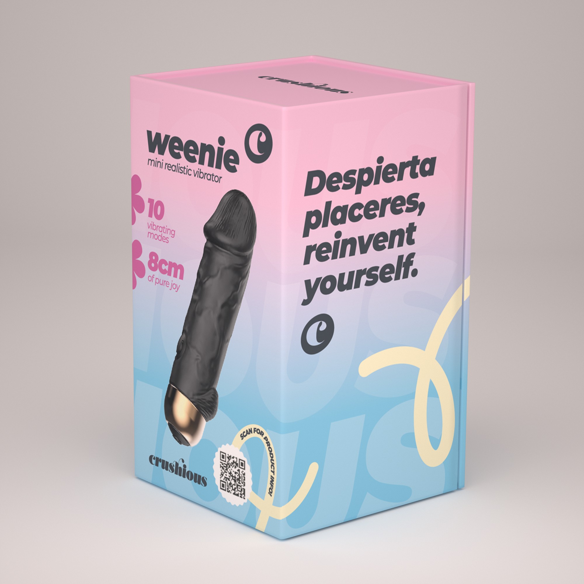 MINI VIBRADOR BALA REALISTA WEENIE PRETO CRUSHIOUS