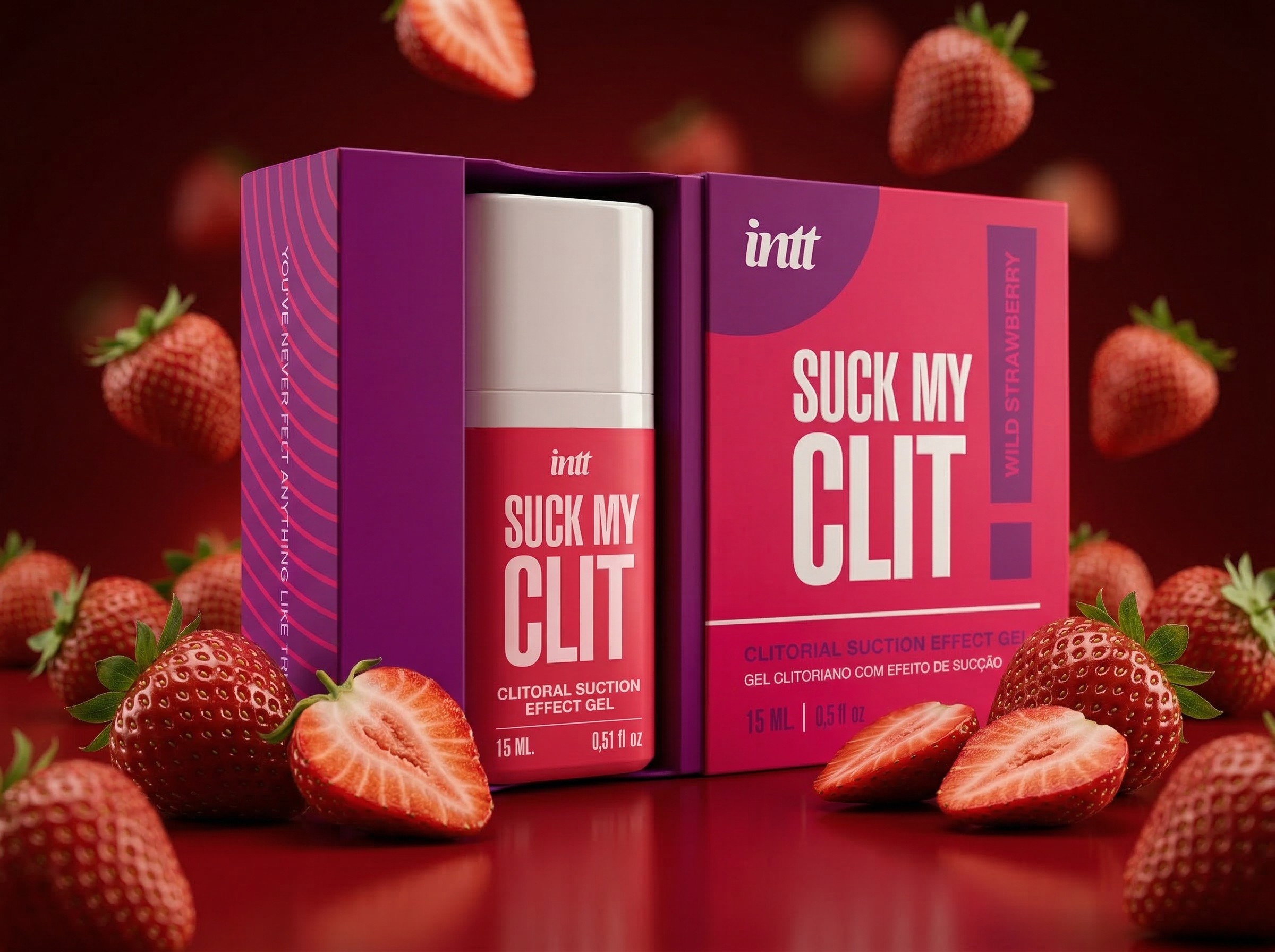GEL ESTIMULANTE SUCK MY CLIT MORANGO SILVESTRE 15ML INTT - Image 4