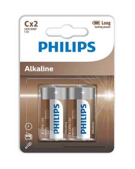 PHILIPS - ALKALINE PILA C LR14 BLISTER*2