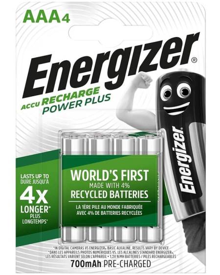 ENERGIZER - PILAS RECARGABLES AAA4 BLISTER 4