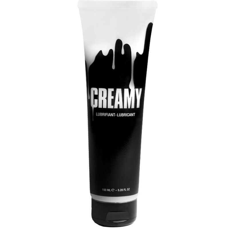 Lubrificante CREAMY CUM com textura cremosa e cor leitosa