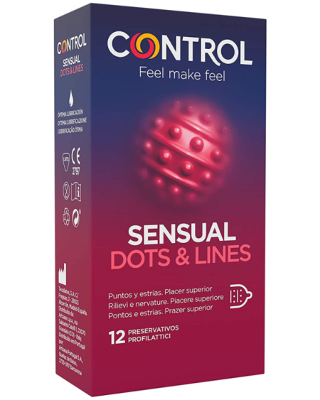 Preservativos Control Sensual Dots & Lines 12 unidades