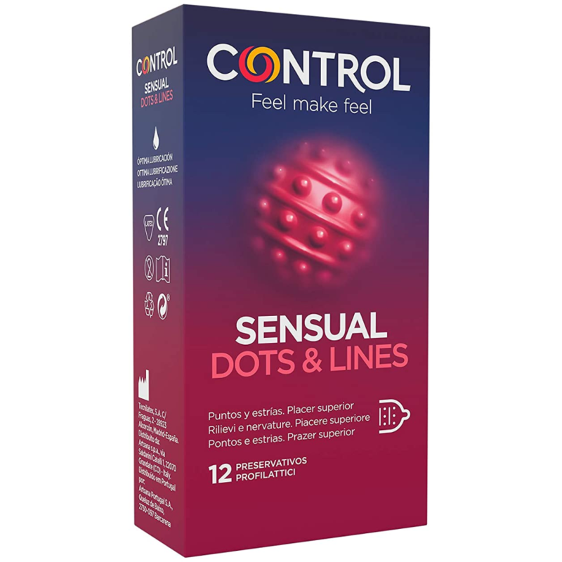 Preservativos Control Sensual Dots & Lines 12 unidades