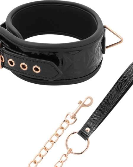 Coleira Black Edition em Couro Vegano com Forro de Neopreno