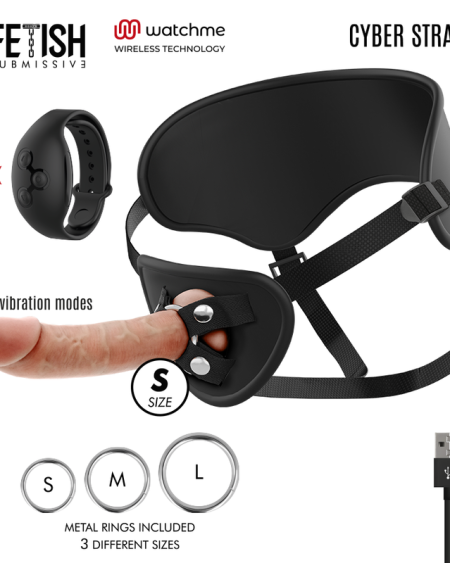 FETISH SUBMISSIVE CYBER STRAP - ARNÉS CON DILDO CONTROL REMOTO TECNOLOGÍA WATCHME S