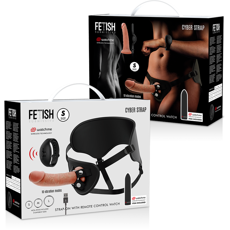 FETISH SUBMISSIVE CYBER STRAP - ARNÉS CON DILDO Y BALA CONTROL REMOTO TECNOLOGÍA WATCHME S