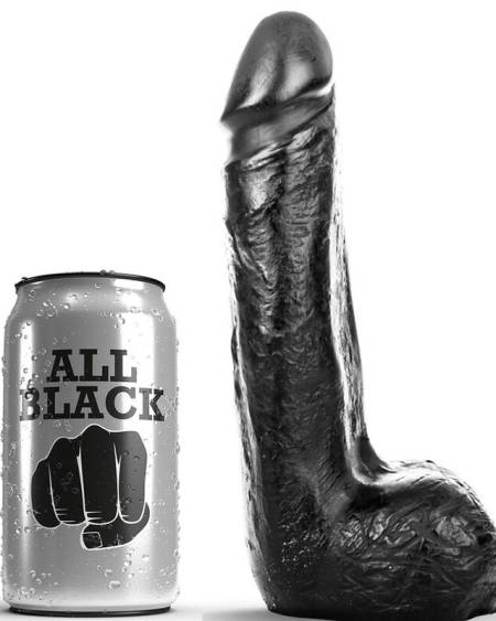 Dildo Realístico Negro Suave All Black 20 cm