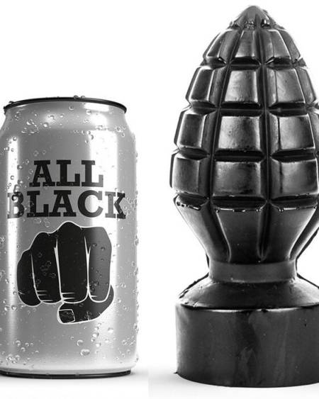 Plug anal All Black de 14 cm em forma de granada