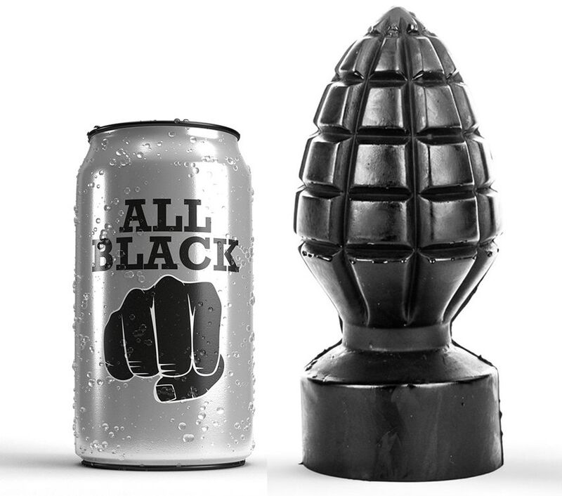 Plug anal All Black de 14 cm em forma de granada