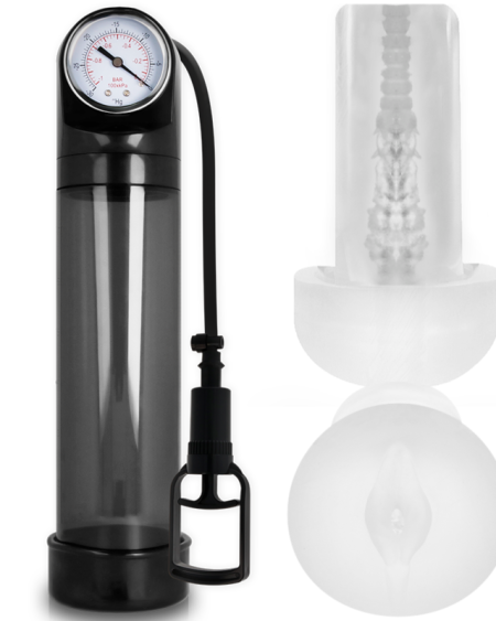 PUMP ADDICTED - BOMBA ERECCIÓN RX9 NEGRO CON MASTURBADOR