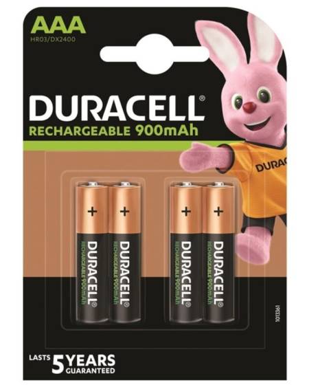 Pila recarregável Duracell HR03 AAA 900mAh