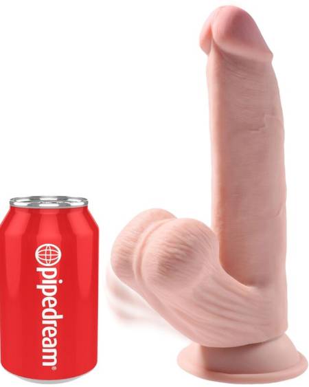 KING COCK - PLUS 3D DILDO SWINGING BALLS 24.5 CM NATURAL