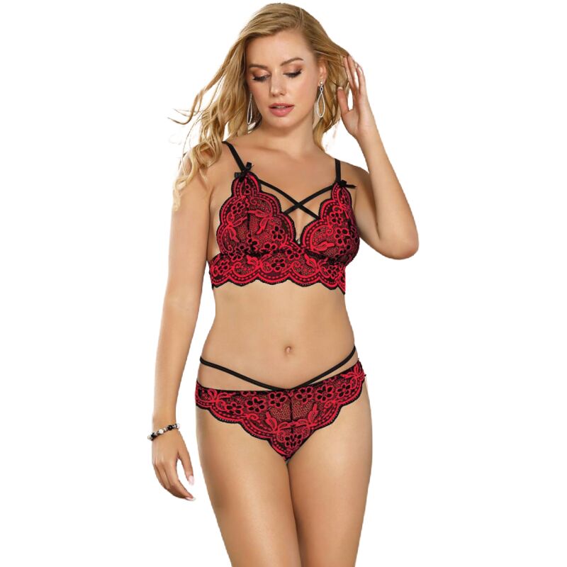 Conjunto de 2 Peças de Soutien e Cueca em Renda SUBBLIME
