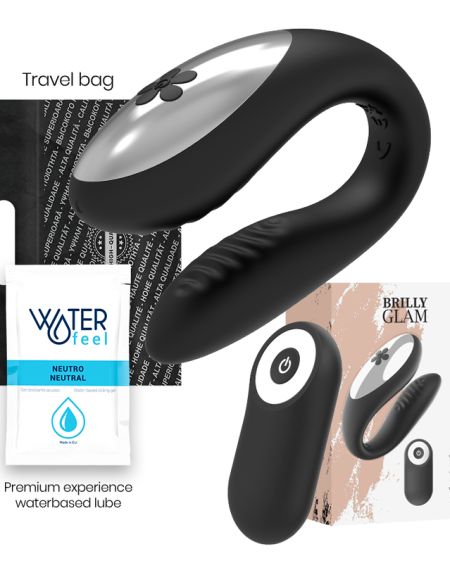 BRILLY GLAM - WE LOVE VIBRADOR PARA PAREJAS CONTROL REMOTO NEGRO