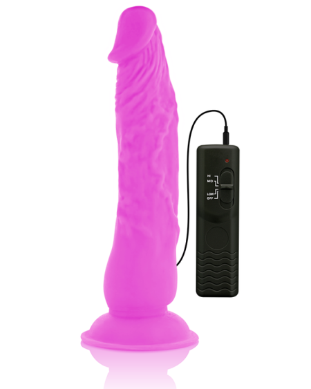 DIVERSIA - DILDO REALÍSTICO FLEXIBLE CON VIBRACIÓN LILA 21 CM -O- 4.9 CM