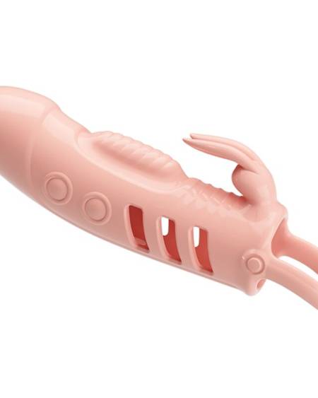 Capa vibradora para pénis PRETTY LOVE Sloane com estimulador tipo coelho