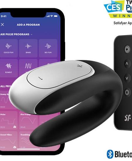 SATISFYER - DOUBLE FUN PARTNER VIBRADOR NEGRO