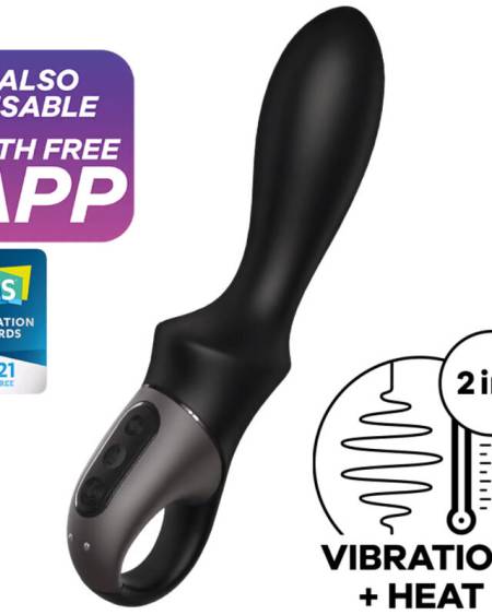 SATISFYER Heat Climax vibrador anal app preto