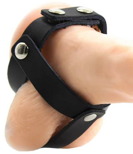 OHMAMA FETISH - FUNDA CUERO DE CASTIDAD PARA TESTÍCULOS