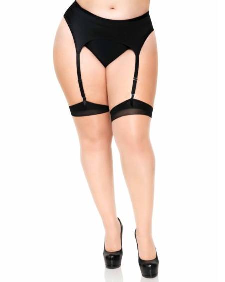 Medias Nude com Tacón Cubano e Costura Trasera Plus - LEG AVENUE