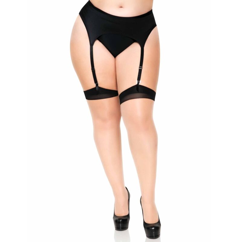 Medias Nude com Tacón Cubano e Costura Trasera Plus - LEG AVENUE