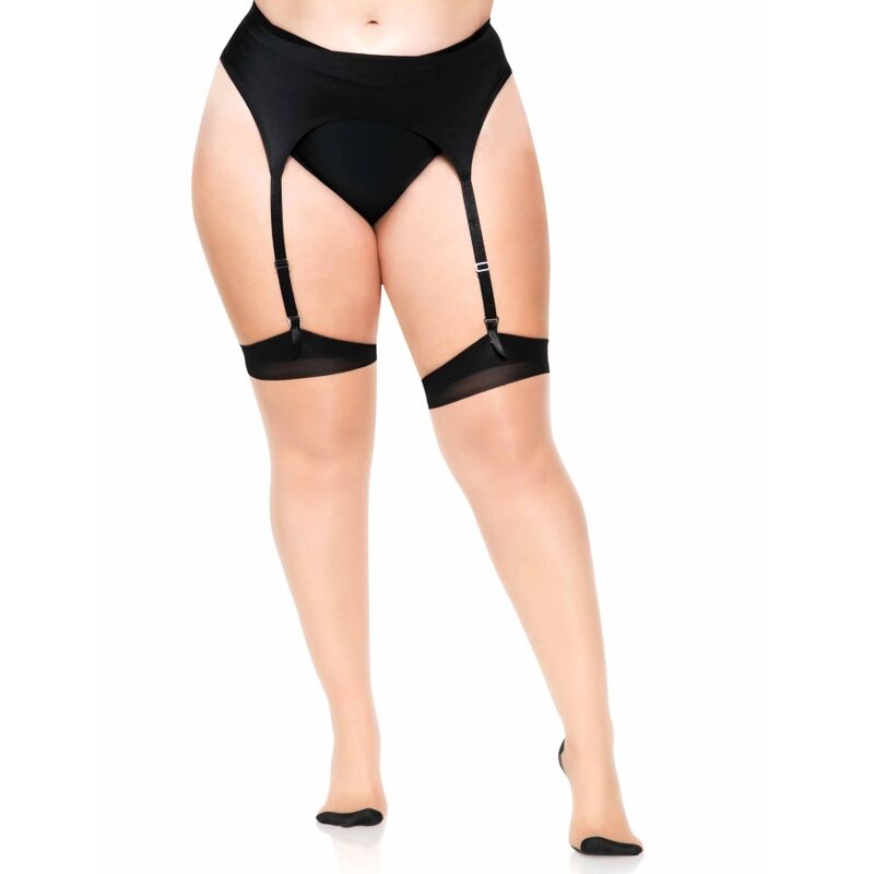 Medias Nude com Tacón Cubano e Costura Trasera Plus - LEG AVENUE