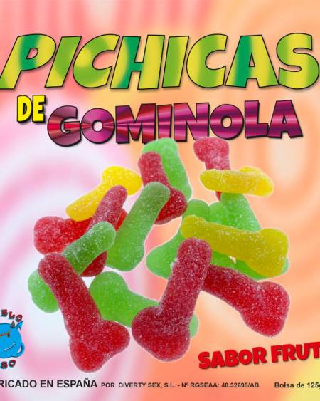 Gominolas sabor frutas com forma de pénis