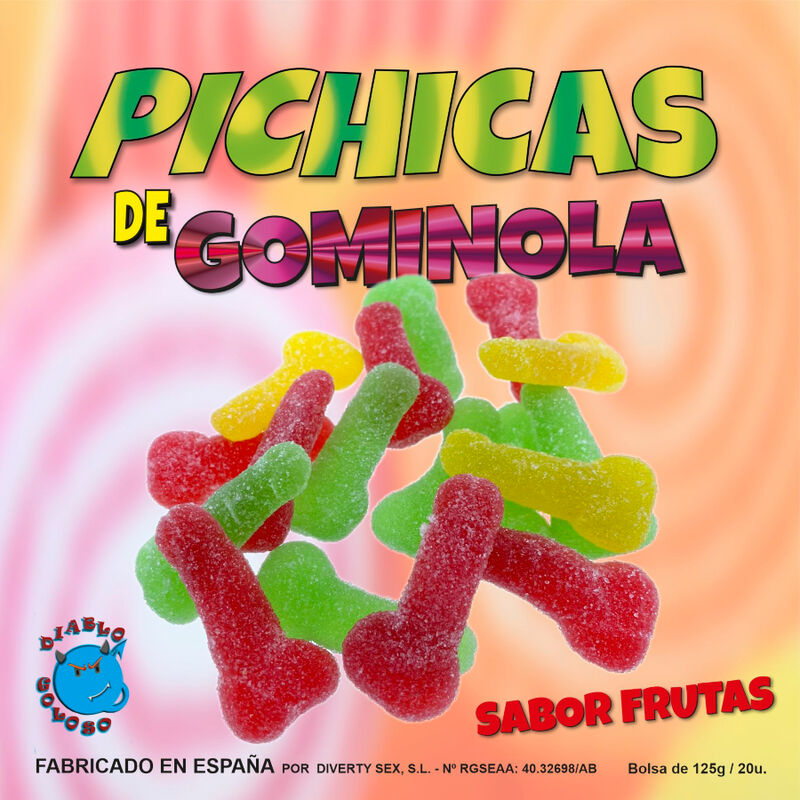 Gominolas sabor frutas com forma de pénis