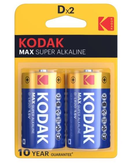 KODAK - MAX PILA ALCALINA D LR20 BLISTER*2
