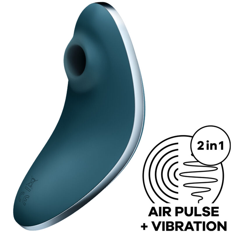 SATISFYER - VULVA LOVER 1 ESTIMULADOR Y VIBRADOR AZUL - AZUL
