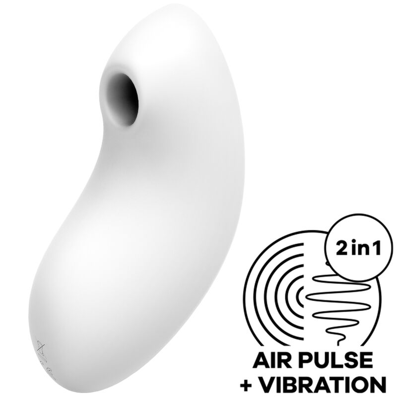 SATISFYER VULVA LOVER 2 ESTIMULADOR Y VIBRADOR - AZUL - BLANCO