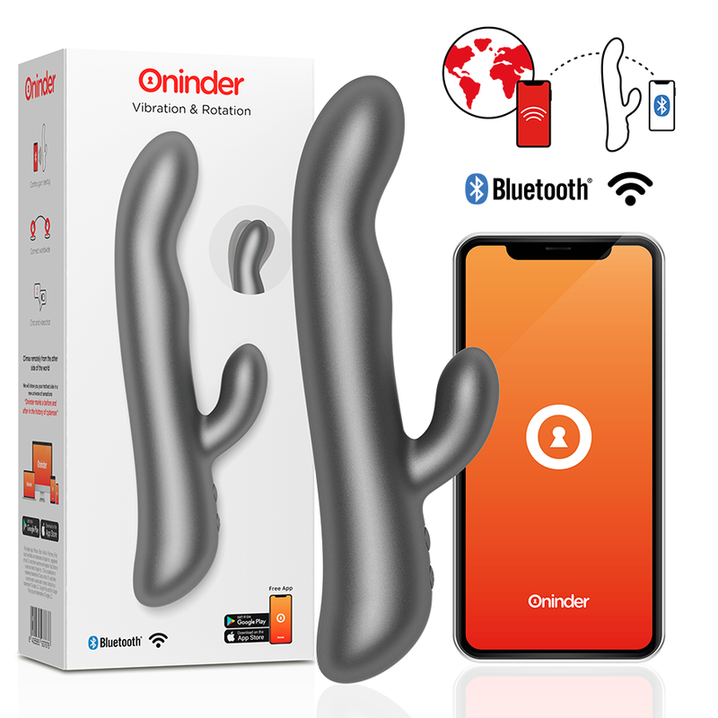 ONINDER - OSLO VIBRACIÓN Y ROTACIÓN ROSA - APP GRATUITA - NEGRO