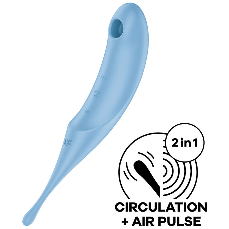 SATISFYER TWIRLING PRO ESTIMULADOR Y VIBRADOR - ROJO - AZUL