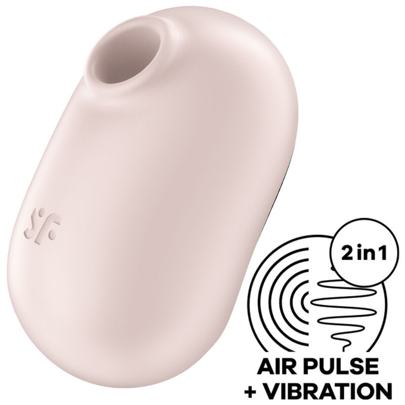 SATISFYER - PRO TO GO 2 ESTIMULADOR Y VIBRADOR DOBLE BEIGE - BEIGE