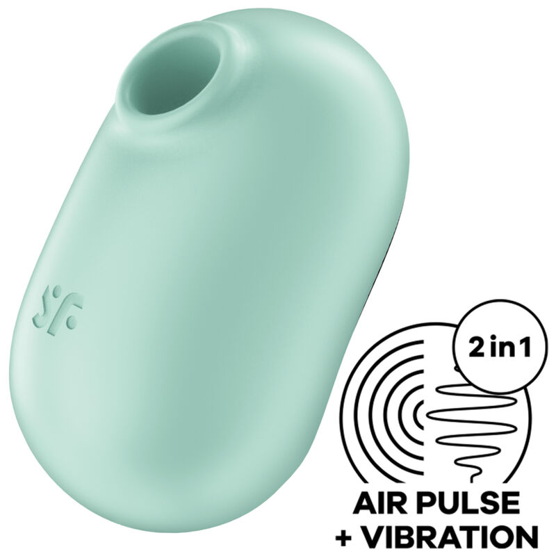 SATISFYER - PRO TO GO 2 ESTIMULADOR Y VIBRADOR DOBLE BEIGE - VERDE