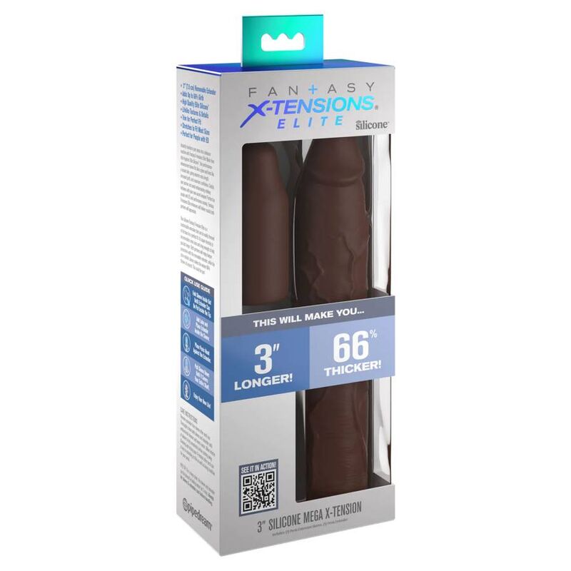 Manga Pipedreams 22,86 cm + Plug 7,62 cm Castanho Fantasy X-Tensions
