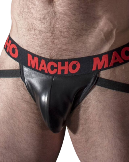 Jock couro vermelho MACHO
