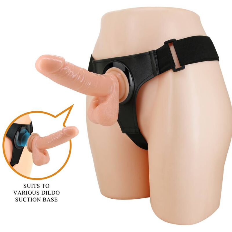Arnês universal com dildo de 20 cm em cor natural