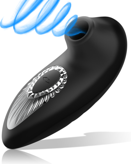 BLACK&SILVER - DRAKE DELUXE SUCKING VIBE SILICONA RECARGABLE NEGRO