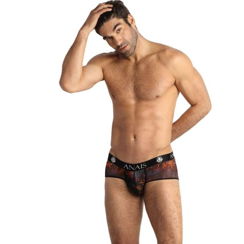 Chill Boxer Brief S da ANAIS MEN em tul preto com estampado colorido