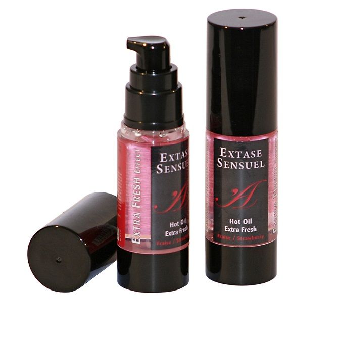 Óleo de Massagem Efeito Extra Fresh Morango 30 ml - Extase Sensual