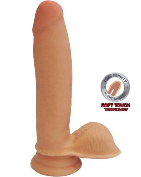 Dildo realista GET REAL de dupla densidade, com testículos e base de ventosa