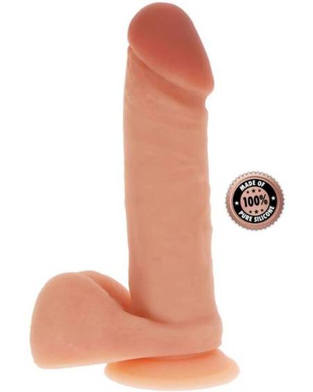 Dildo Silicone 20,5 cm com Testículos Natural