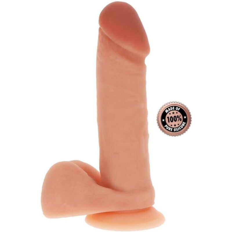 Dildo Silicone 20,5 cm com Testículos Natural